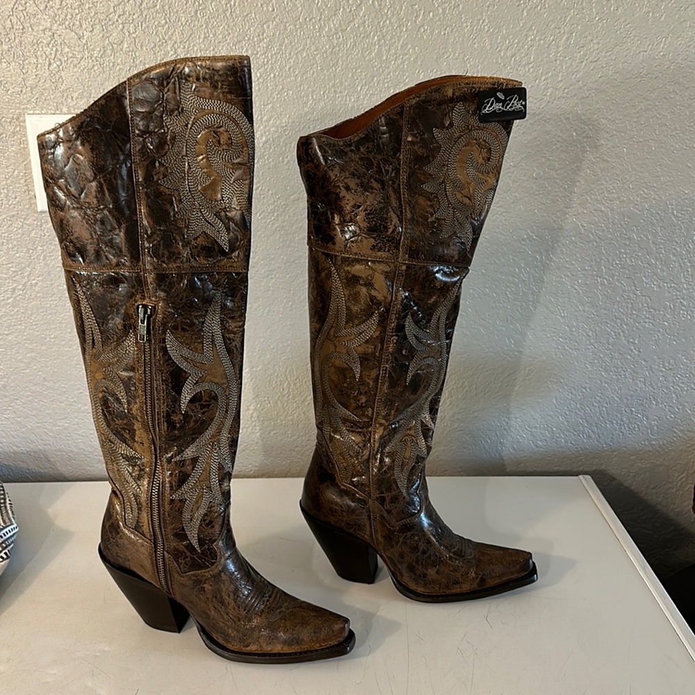 Dan Post Jilted Snip toe over the knee western Cowboy Cowgirl boots